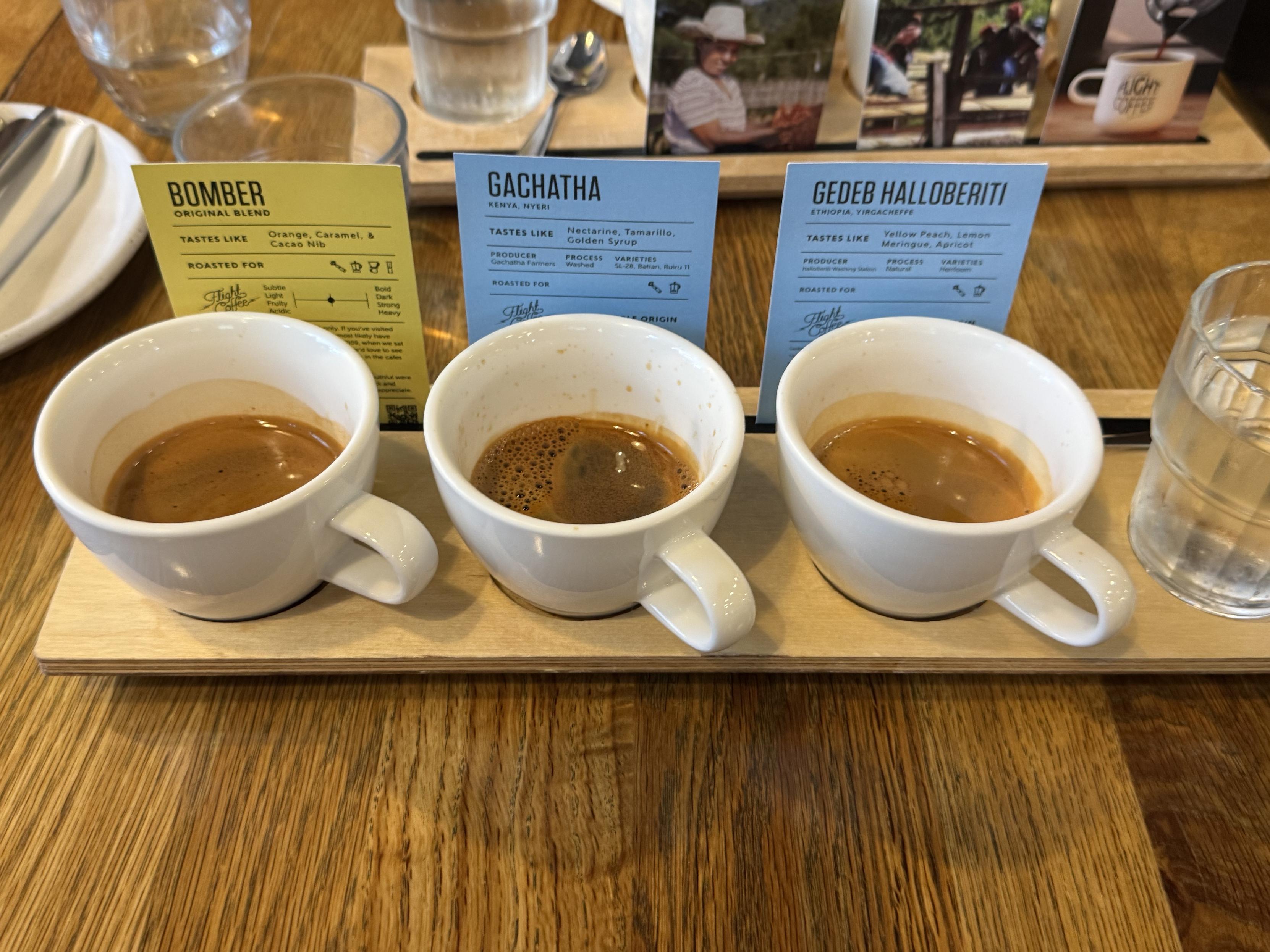 Espresso tasting board